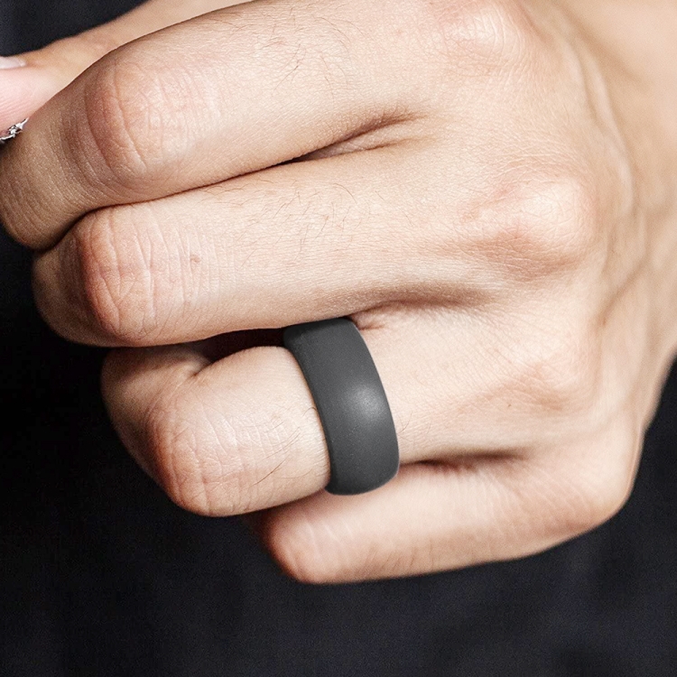 

SiR013 8.7mm Curved Outdoor Sports Silicone Ring, Size: No.12(Dark Gray)