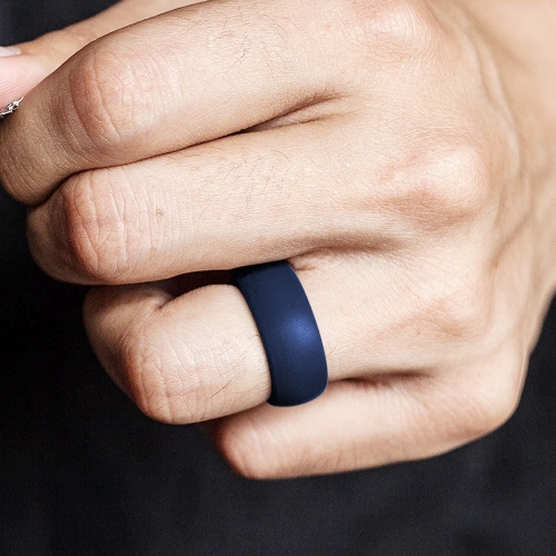 

SiR013 8.7mm Curved Outdoor Sports Silicone Ring, Size: No.14(Dark Blue)