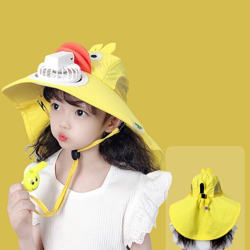

GY011-15 USB Children Fan Sun Visor Outdoor Travel Large Brim Sun Hat(Light Yellow)