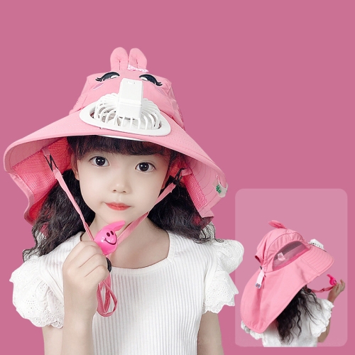 

GY011-15 USB Children Fan Sun Visor Outdoor Travel Large Brim Sun Hat(Pink)