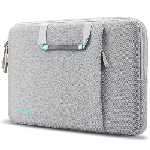QISYKER Multifunctional Shockproof Laptop Bag Briefcase, Size: 14-15.4 inch(Light Grey)