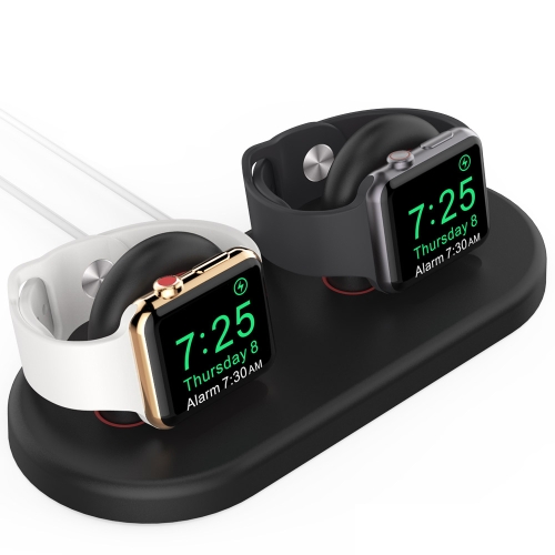 

For Apple Watch / Earphone AhaStyle PT116 Universal Plastic Stand Dual Charging Storage Base(Black)