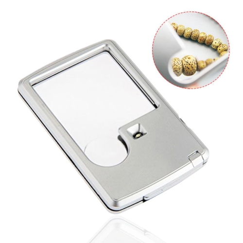 

2pcs 3-6 Times Card Type Portable Magnifying Glass Rectangular LED Light