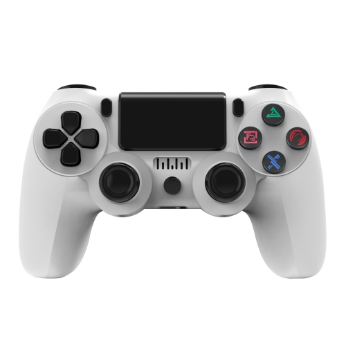 

For PS4 Wireless Bluetooth Game Controller With Light Strip Dual Vibration Game Handle(White)