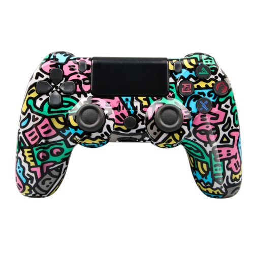 

For PS4 Wireless Bluetooth Game Controller With Light Strip Dual Vibration Game Handle(Letter)