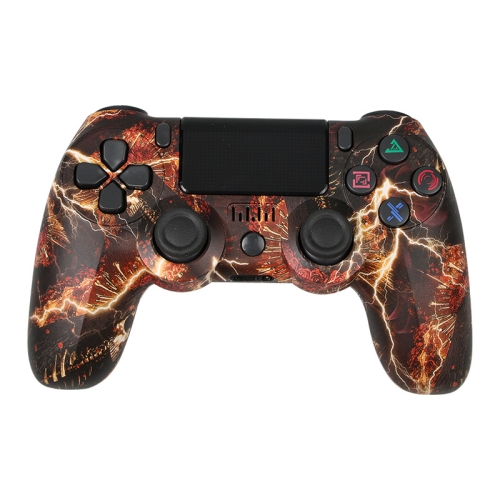 

For PS4 Wireless Bluetooth Game Controller With Light Strip Dual Vibration Game Handle(Fire Ghost)