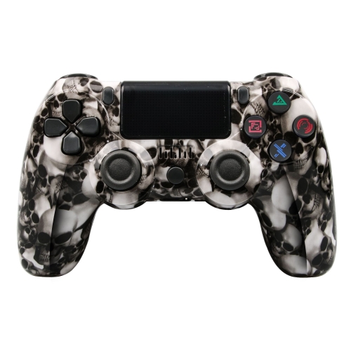 

For PS4 Wireless Bluetooth Game Controller With Light Strip Dual Vibration Game Handle(Skeleton)