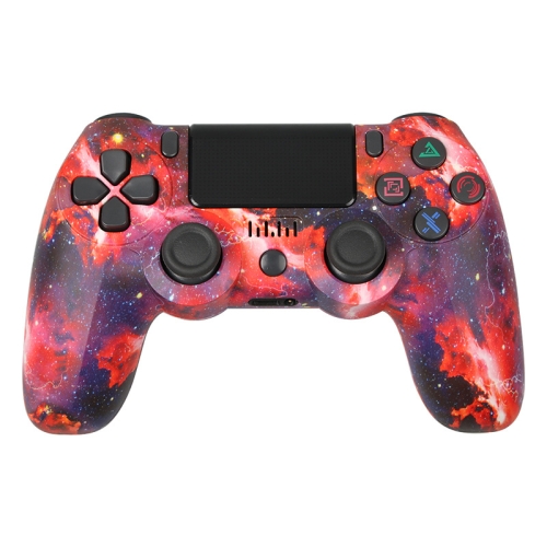 

For PS4 Wireless Bluetooth Game Controller With Light Strip Dual Vibration Game Handle(Star Red)