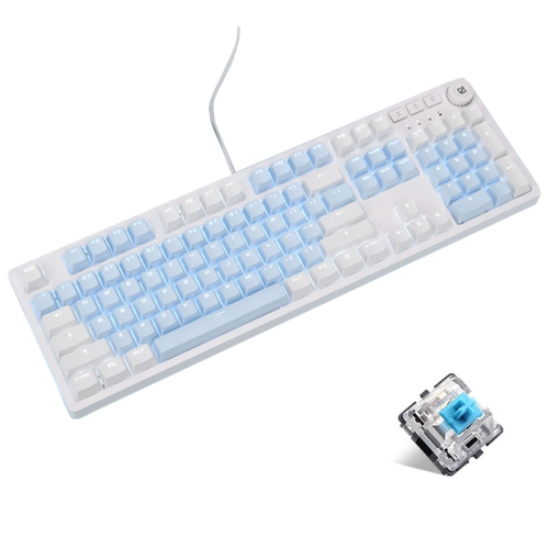 

Ajazz AK515 104 Keys White Light Magnetic Upper Cover Wired Game USB Mechanical Keyboard Green Shaft (Blue)