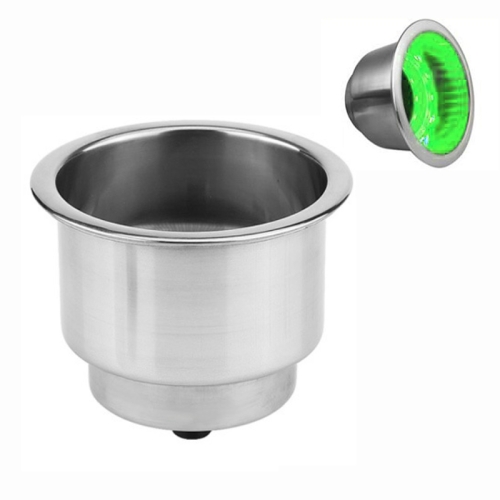 

15LED Stainless Steel Cup Holder Yacht RV Modification(Green)