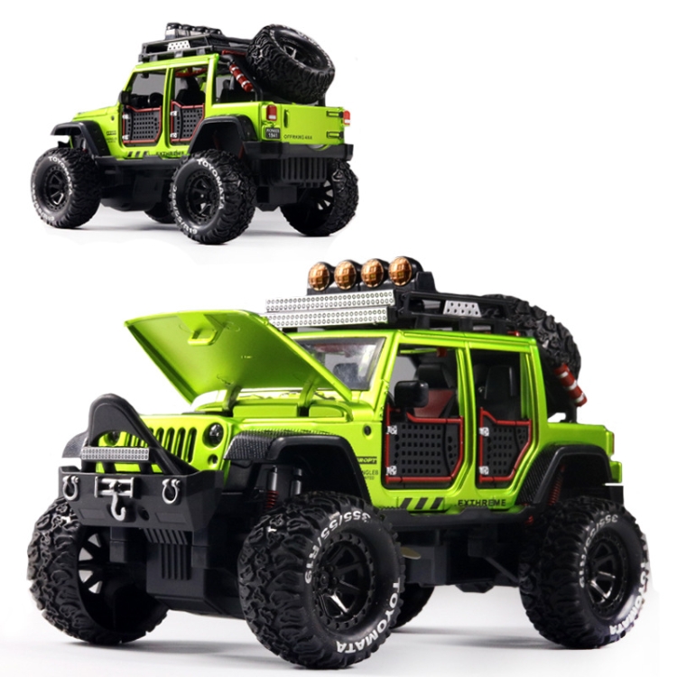

1:24 Simulation Alloy SUV Model Sound and Light Toys for Children(Green)