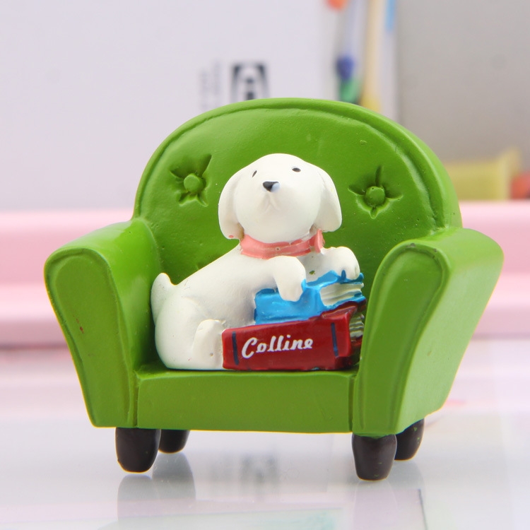 

Sofa Puppy Resin Decorative Ornaments Micro-landscape Landscaping Flower Props Shooting Props