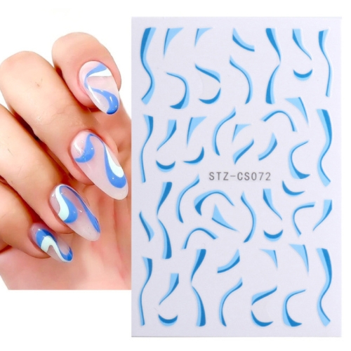 

10pcs French Style Manicure Sticker Pop Stripe Line Nail Sticker(Stz-CS072)