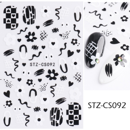 

10pcs French Style Manicure Sticker Pop Stripe Line Nail Sticker(Stz-CS092)