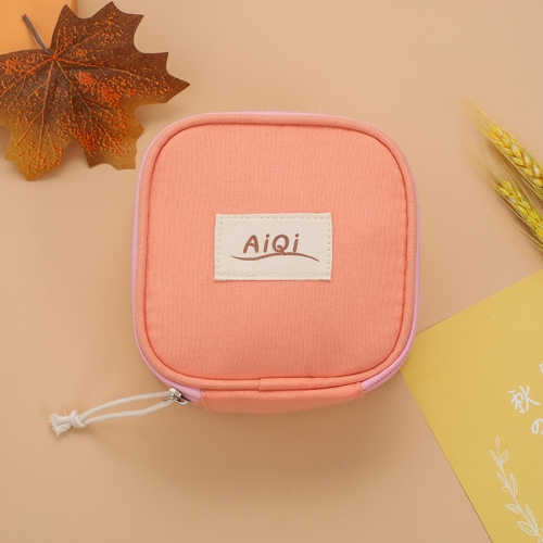 

AiQi 3pcs Portable Canvas Sanitary Napkin Storage Bag Multifunctional Lipstick Cosmetic Bag(Orange)