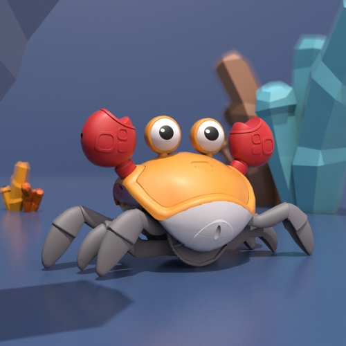 

QC-3 Induction Electric Crab Automatic Obstacle Avoidance Light Music Charging Crab(Orange)