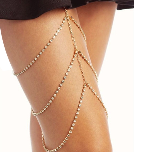 

Layered Thigh Chain Women Body Chain, Color: SKU2556 Gold