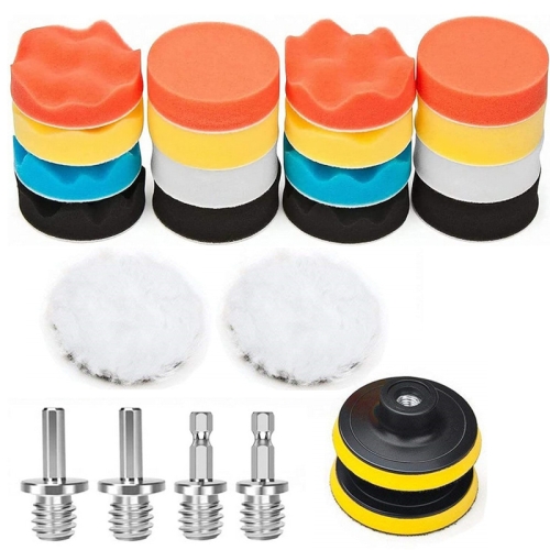 

24 In 1 With 4 Screws 3 Inch Polishing Waxing Pad Sponge Buffing Kit