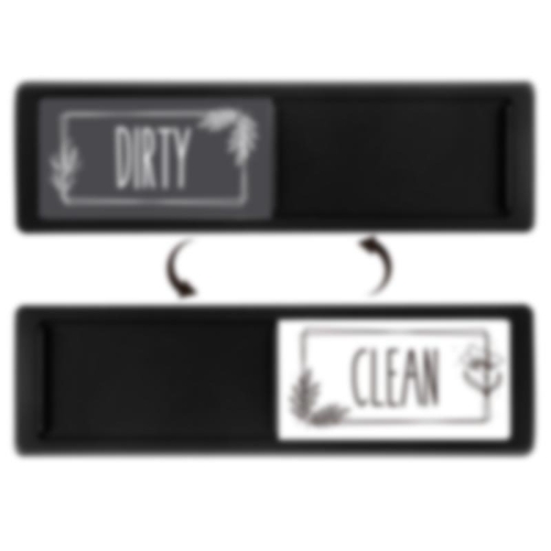 

Dishwasher Magnet Clean Dirty Sign Double-Sided Refrigerator Magnet(Black Lotus Leaf)