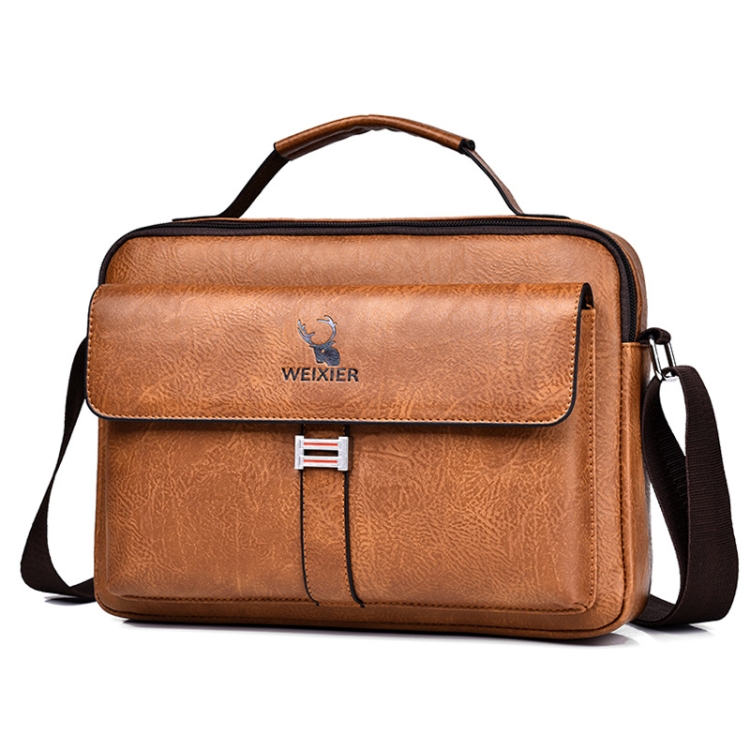 

WEIXIER D257 Leather Retro Shoulder Messenger Bag Backpack Crossbody, Color: Light Brown