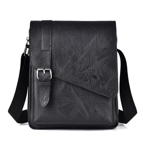 

WEIXIER D266 Retro Crossbody Large Capacity Messenger Bag Shoulder Bag Tot Backpack(Black)