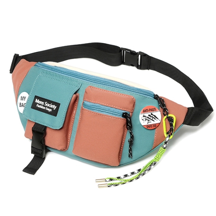 

Y9574 Canvas Crossbody Single Shoulder Backpack Light Sports Chest Bag Green+Lanyard