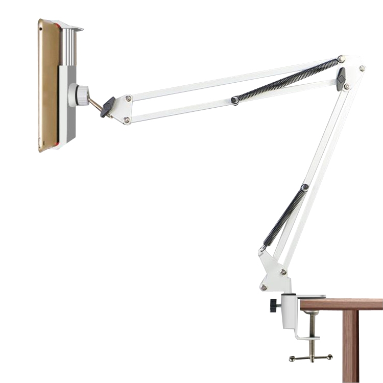 

Z01 Bedside Clip-on Cantilever Microphone Overhead Bracket 4-12.9 inch Phone Tablet (White)