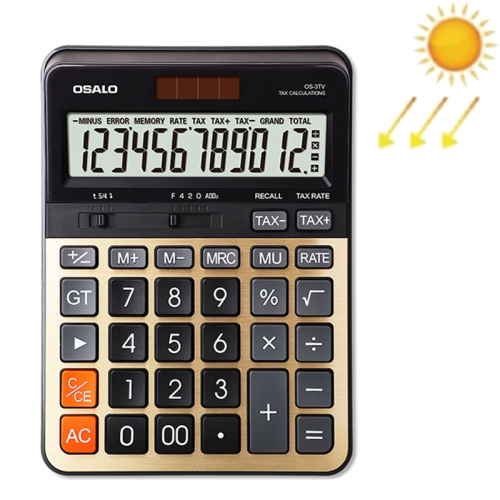 

OSALO OS-3TV 12-digit LCD Screen Solar Dual Power Supply Desktop Calculator