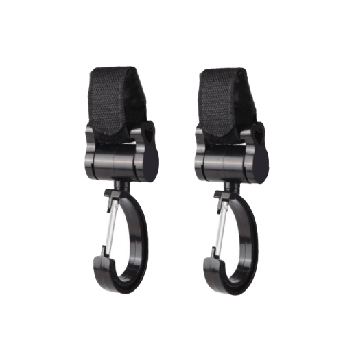 

2pcs Universal Baby Stroller Hooks Accessories 360 Degree Sticky Hooks(Black)