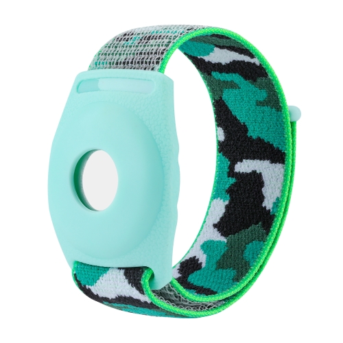 

For AirTag Anti-Lost Device Case Locator Nylon Loop Watch Strap Wrist Strap, Size: 17cm Childrens(Deep Green Camouflage)