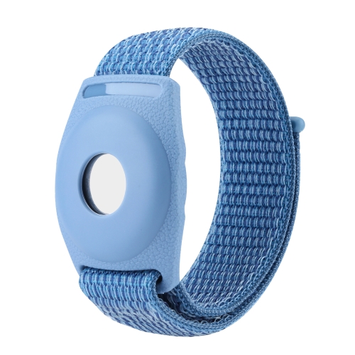 

For AirTag Anti-Lost Device Case Locator Nylon Loop Watch Strap Wrist Strap, Size: 17cm Childrens(Cape Blue)