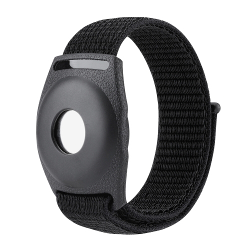 

For AirTag Anti-Lost Device Case Locator Nylon Loop Watch Strap Wrist Strap, Size: 17cm Childrens(Deep Black)