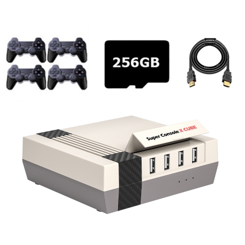 

Super Console X Cube Wireless Retro TV Video Game Console Built-in 50+ Emulators 256G 50000+ Games 4 Handles(AU Plug)