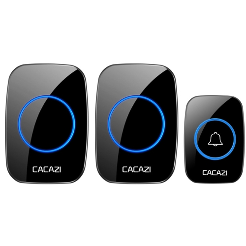 

CACAZI A10DC 1 to 2 Battery Type Home Smart Waterproof Electronic Wireless Doorbell(Black)