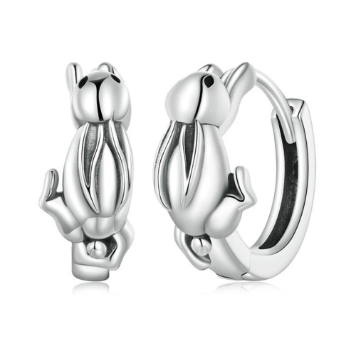 

SCE1616 Sterling Silver S925 Cute Bunny Women Earrings