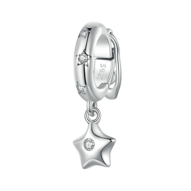 

BSC889 Sterling Silver Plated Platinum Pentagram Spacer Bead Fitting