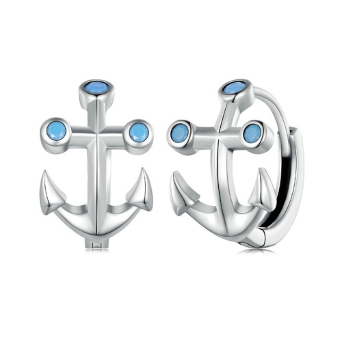 

SCE1619 Sterling Silver S925 Nano Opal Anchor Earrings