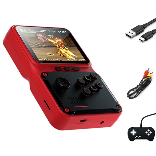 

Doubles 8-bit 3.0 inch Rocker Arcade Handheld Game Console Built-in 500 Games, Support AV Output(Red)