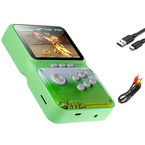 

JP09 Singles 8-bit 3.0 inch Rocker Arcade Handheld Game Console Built-in 500 Games, Support AV Output(Fluorescence Green)