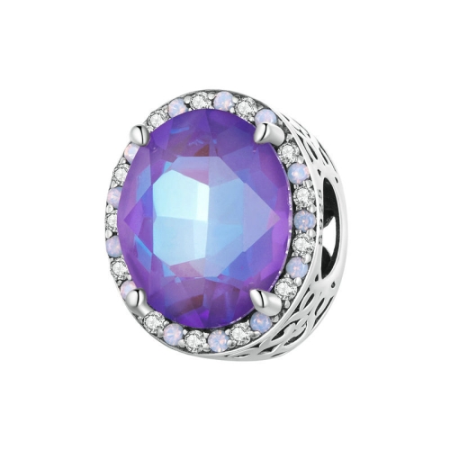 

BSC891 925 Sterling Silver Symphony Purple Moonlight Gemstone DIY Beaded Bracelet Accessories