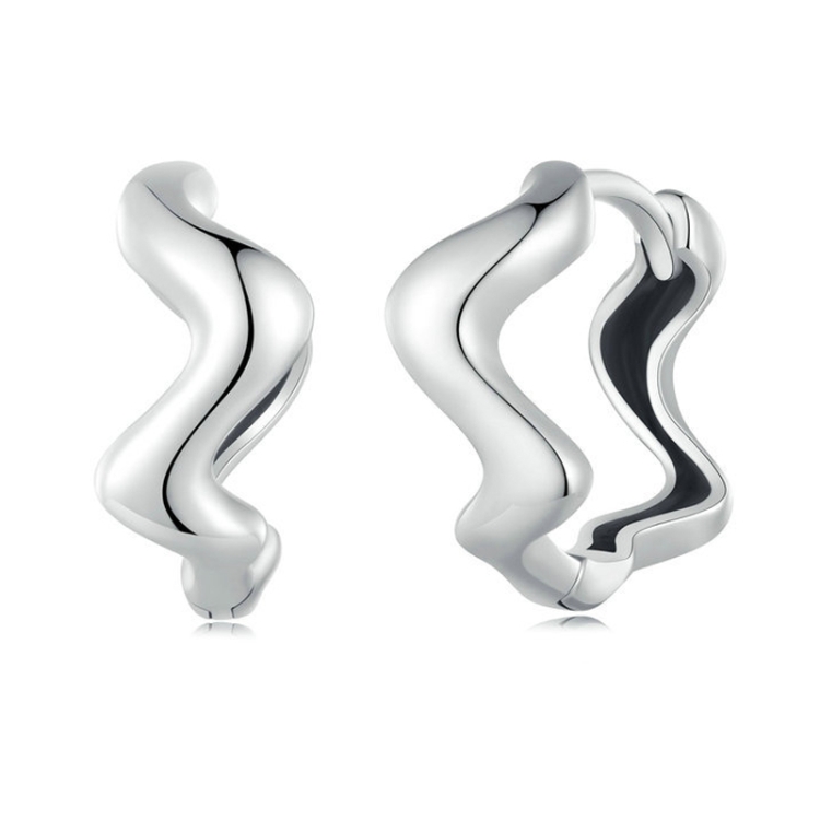 

Sterling Silver S925 Simple Wave Ladies Earrings