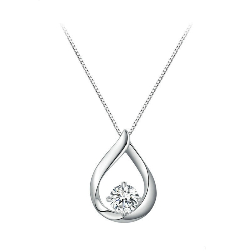 

Sterling Silver Plated Plated Waterdrop Moissanite Necklace