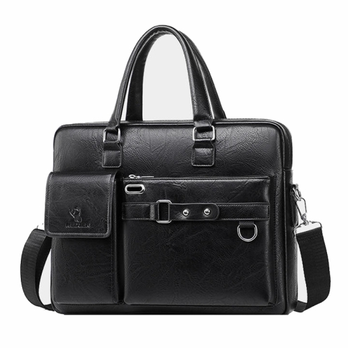 

WEIXIER T599 Male Business Retro Tote Bag Handbag Computer Bag(Black)