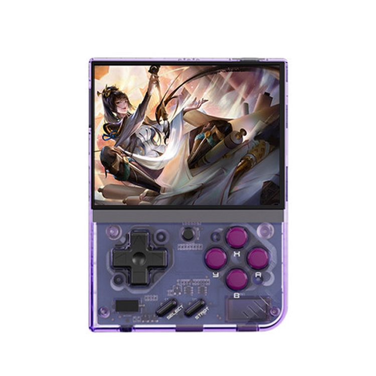 

Miyoo Mini Plus 3.5 Inch IPS Screen Retro Handheld Game Console NO Card 0 Games(Transparent Purple)