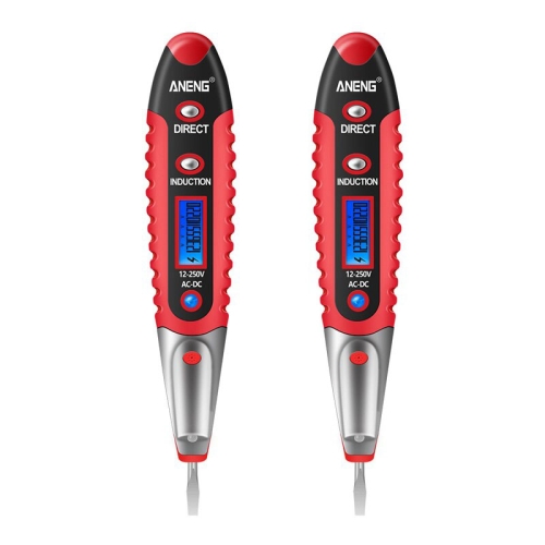 

ANENG VD700 2pcs Sound and Light Alarm Non-contact Digital Display Sensor Multi-function Test Pen(Black Red)