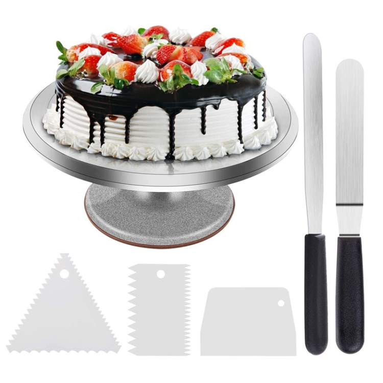 

6 In 1 Aluminum Alloy Cake Turntable Piping Tip Set DIY Baking Tools