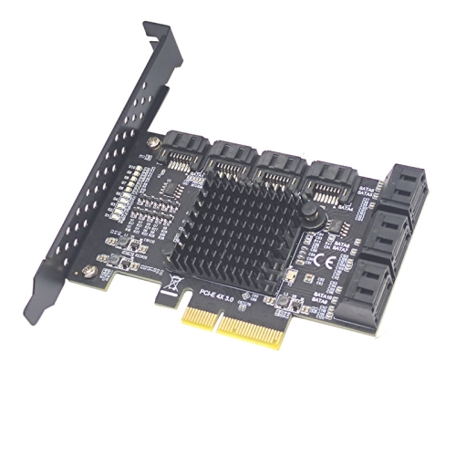 

PCIE 4X To 10 Port SATA 3.0 Adapter Expansion Card ASMedia ASM1166 Converter