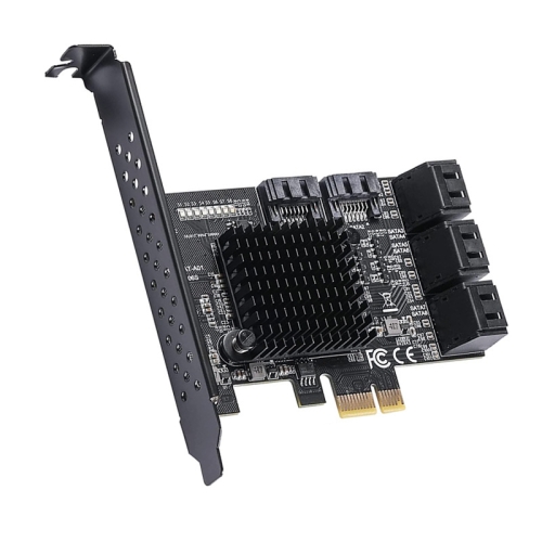 

PCIE 1X To 8 Port SATA 3.0 Adapter Expansion Card ASMedia ASM1166 Converter