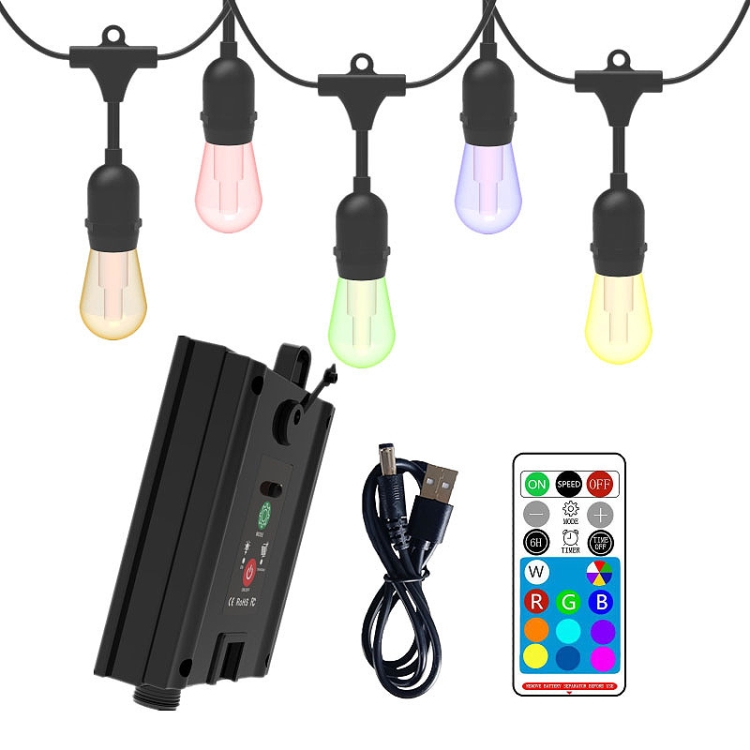 

Outdoor Remote Control RGB Solar String Lights Christmas Decoration(10 Light Bulb)