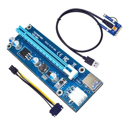 

PCE164P-N03 VER006C Mini PCI-E 1X To 16X Riser For Laptop External Image Card, Spec: Blue Board 6pin